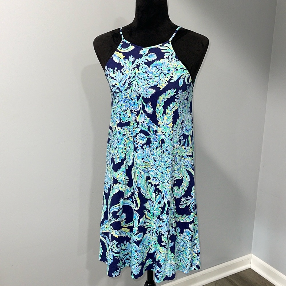 Lilly Pulitzer Margot Swing Dress High Tide Navy women’s size XXS Pima cotton